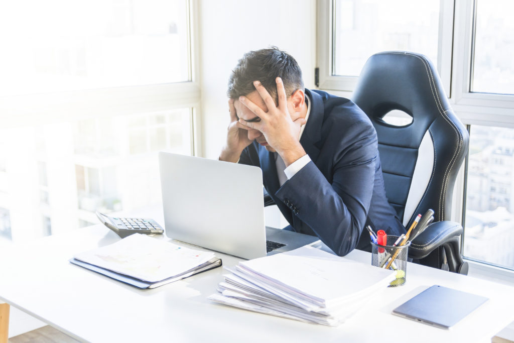 Stressed out pharma sales rep.
